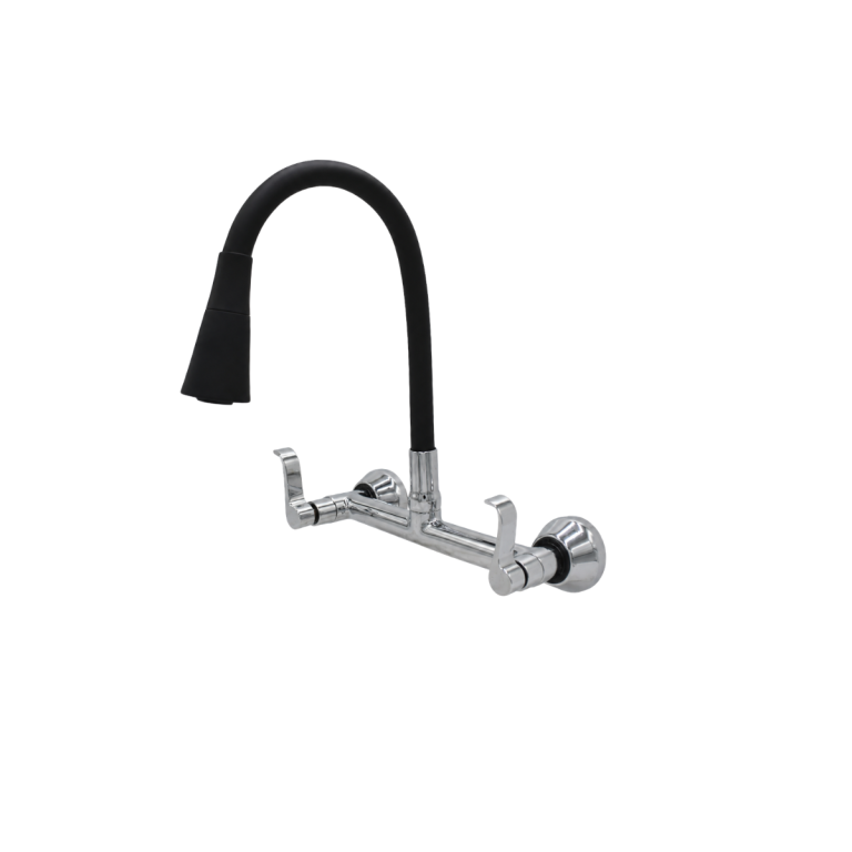 MISTURADOR PAREDE FLEX. JATO DUPLO PRETO C67 MVC PREMIUM