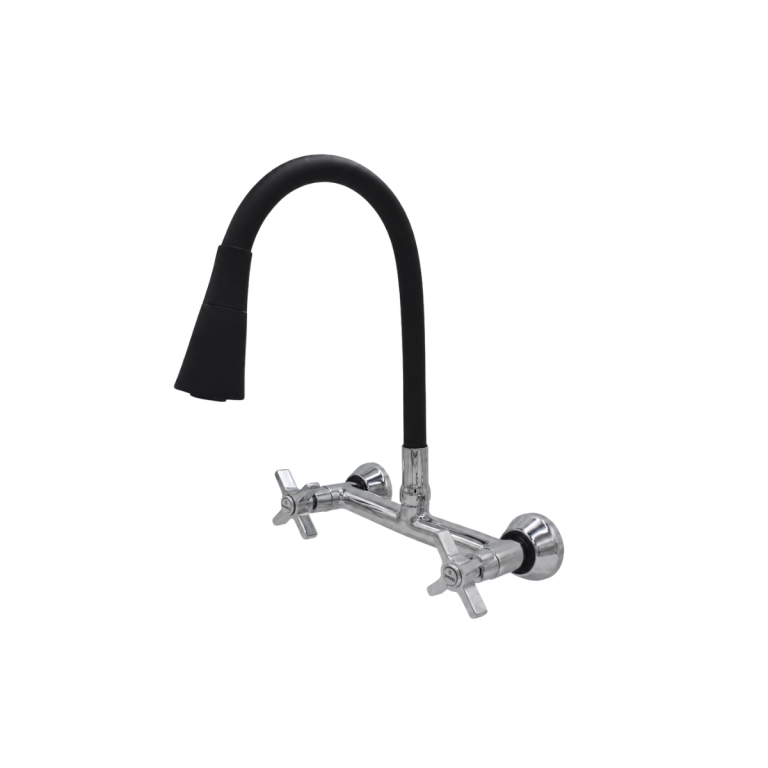 MISTURADOR PAREDE FLEX. JATO DUPLO PRETO C68 MVS PREMIUM