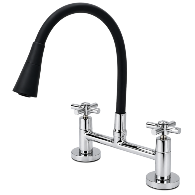 MISTURADOR MESA FLEX. JATO DUPLO PRETO C31 MVS PREMIUM