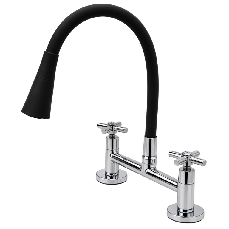 MISTURADOR MESA FLEX. JATO DUPLO PRETO C31 MVS PREMIUM