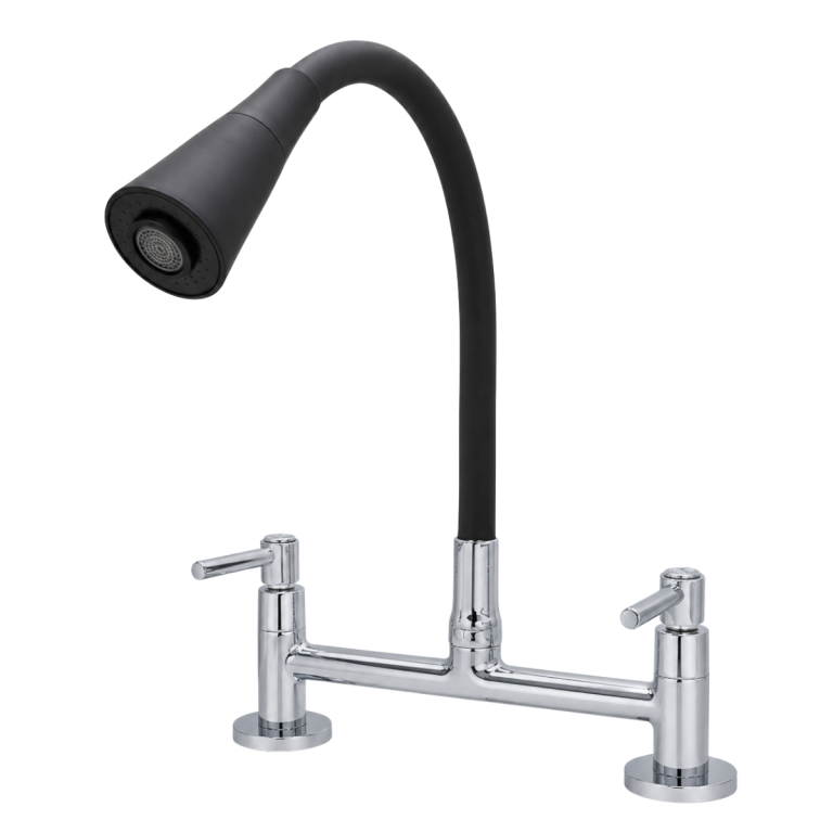 MISTURADOR MESA FLEX. JATO DUPLO PRETO C72 MVC PREMIUM