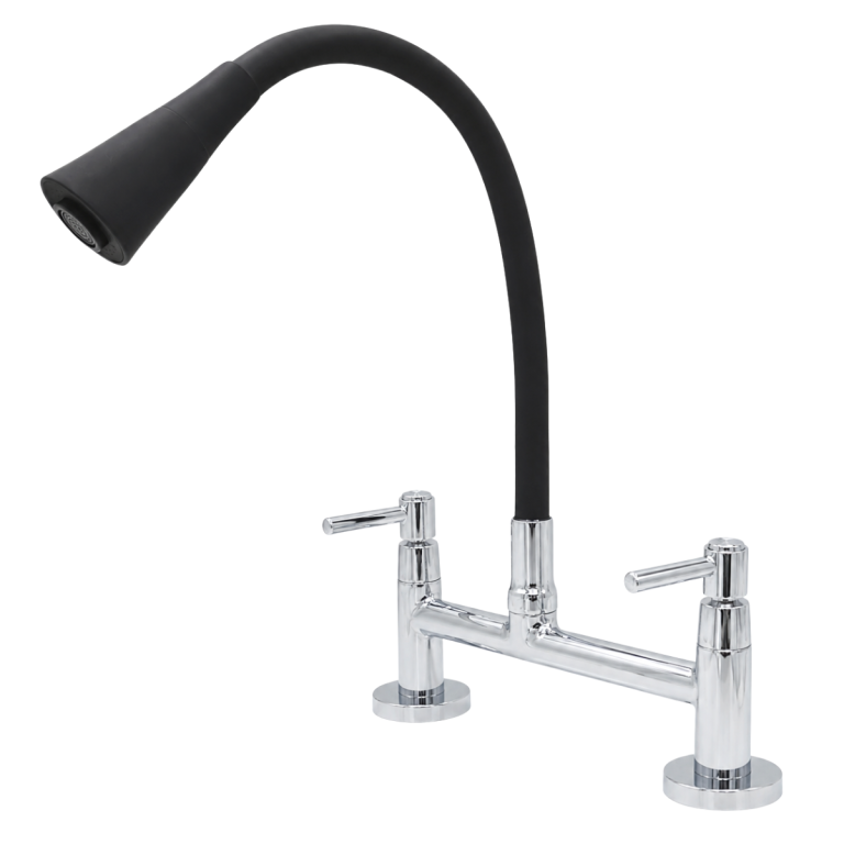 MISTURADOR MESA FLEX. JATO DUPLO PRETO C72 MVC PREMIUM