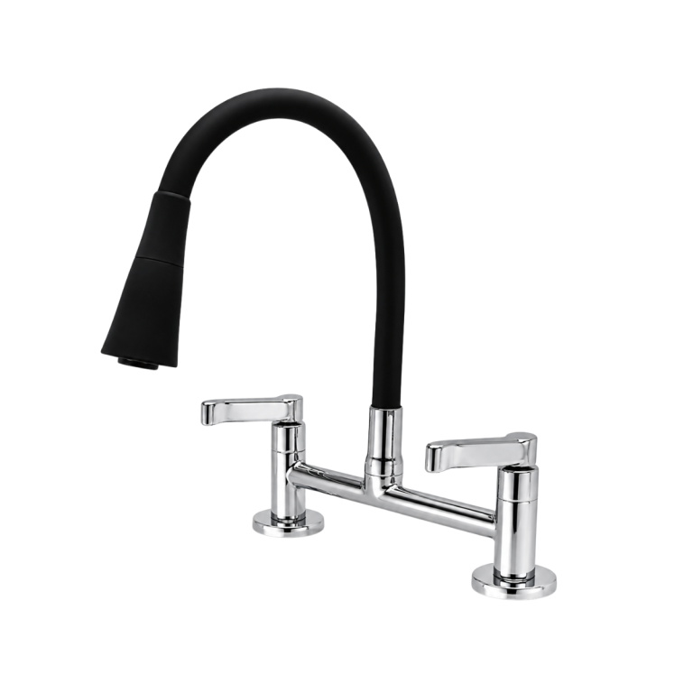 MISTURADOR MESA FLEX. JATO DUPLO PRETO C67 MVC PREMIUM