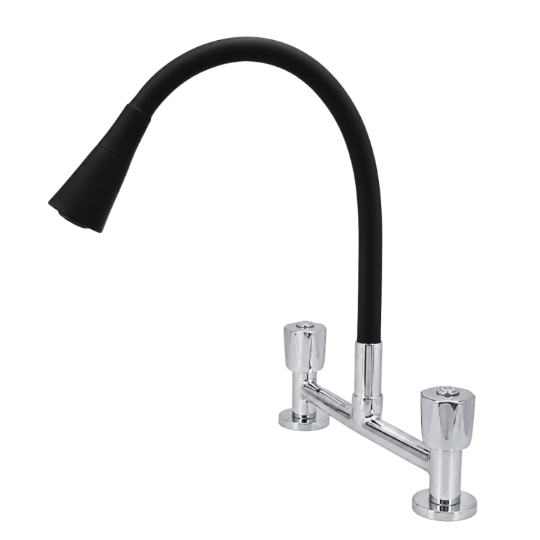 MISTURADOR MESA FLEX. JATO DUPLO PRETO C50 MVS PREMIUM