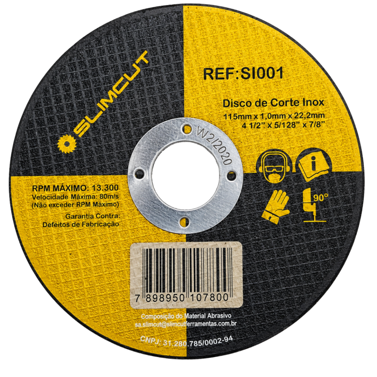 DISCO DE INOX FURO DE 22,2MM 115X1,0 SLIM CUT (EMB/25)