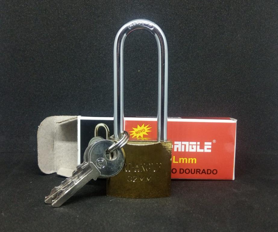 Cadeado Dourado Longo 32Lmm Tri-Angle