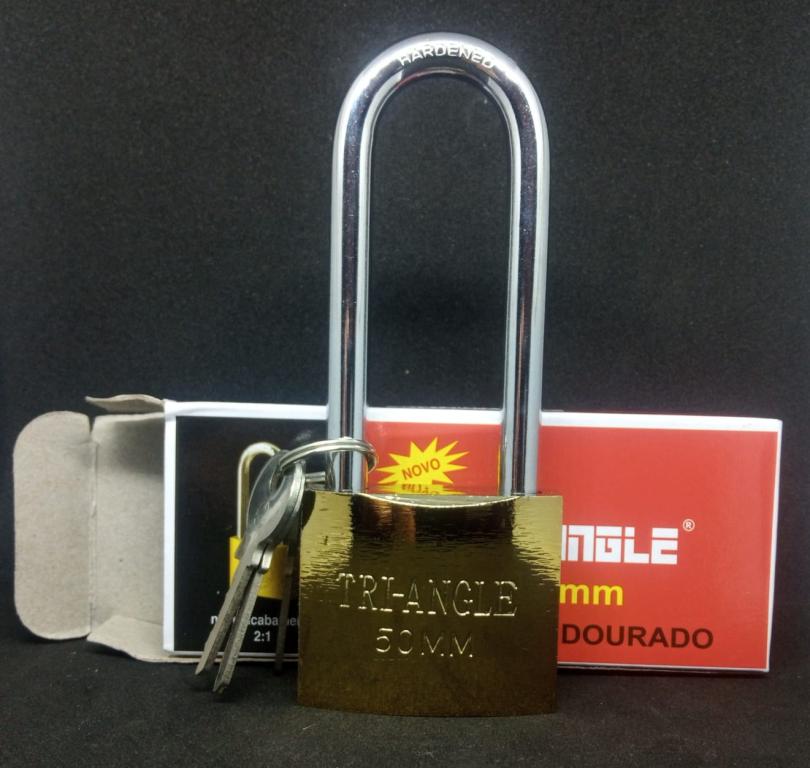Cadeado Dourado Longo 50Lmm Tri-Angle