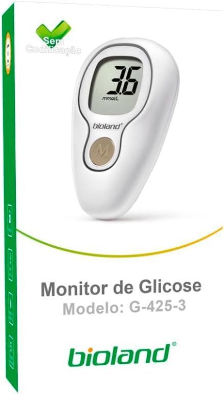 KIT MONITOR DE GLICOSE GLICOSIMETRO MOD G500 BRANCO BIOLAND