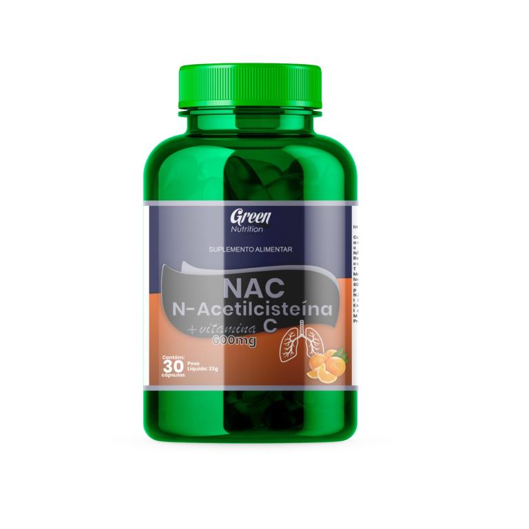 NAC N-ACETILCISTEINA+VITAMINA C 600MG 30CAPS GREEN NUTRITION
