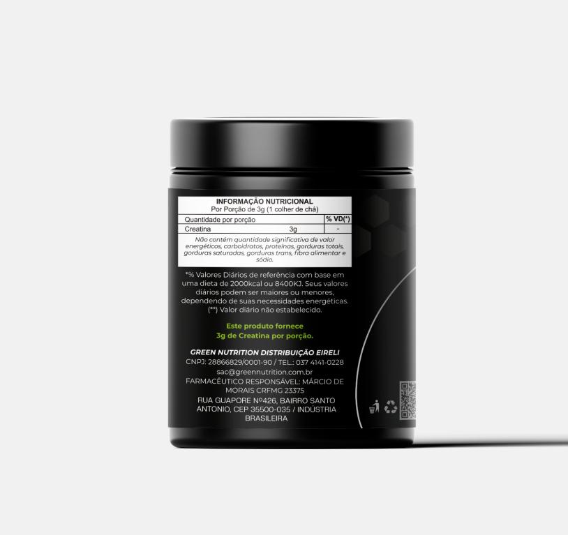 CREATINE MONOHYDRATE 100% PURE FORCE 300G GREEN NUTRITION