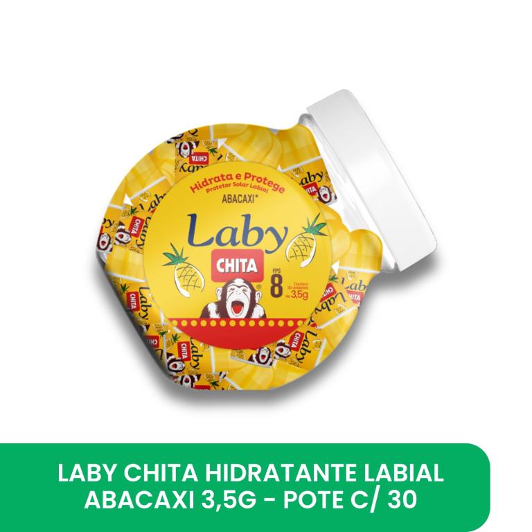 LABY CHITA PROTE. SOL LABIAL FPS8 ABACAXI PUSH PULL 3,5g PT C/30 BRAVIR