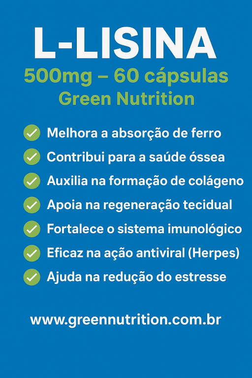 L-LISINA 500MG 60CAPS GREEN NUTRITION