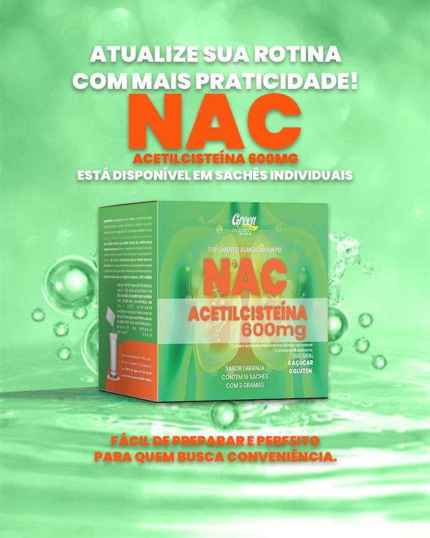 NAC N-ACETILCISTEINA LARANJA SACHES 16X3G GREEN NUTRITION