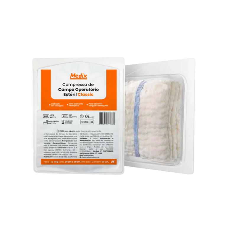 COMPRESSA CAMPO OPER ESTERIL 18G ETO 25CMX28CM 5UN MEDIX CLASSIC