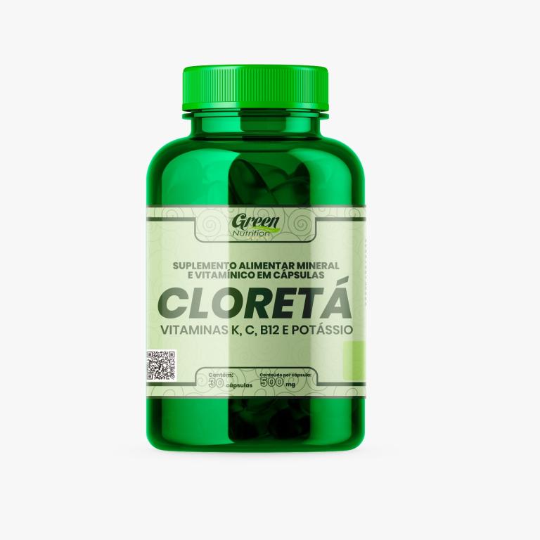 CLORETA K+VIT.C+B12 & POTASSIO 500MG 30CAPS GREEN NUTRITION