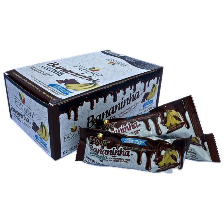 BANANINHA CREMOSA S/ADICAO DE ACUCAR C/CHOCOLATE 24UN 30G FADUNI