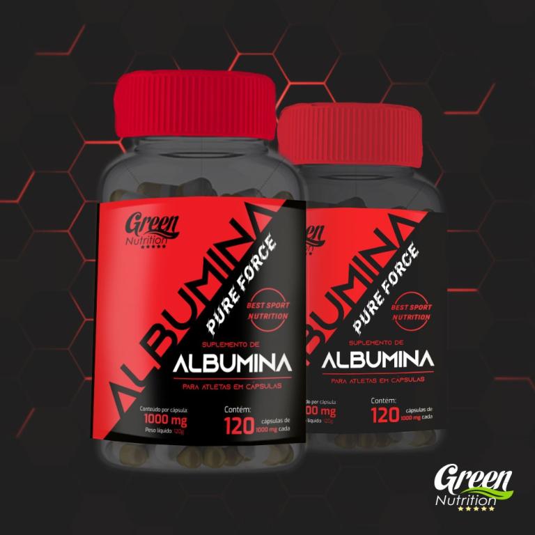 ALBUMINA PURE FORCE 500G 120CAPS GREEN NUTRITION