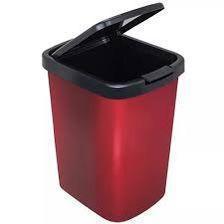 LIXEIRA 09 LT COM TAMPA CLIK LABEL VERMELHO COD. 25461