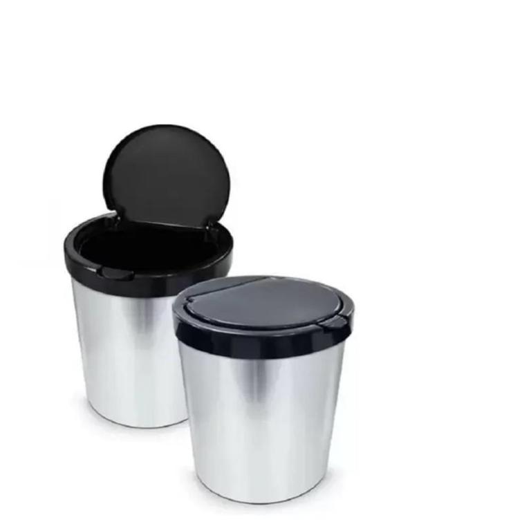 LIXEIRA P ESC 10L MET. I. C/TP KLIK POS-INDUSTRIA