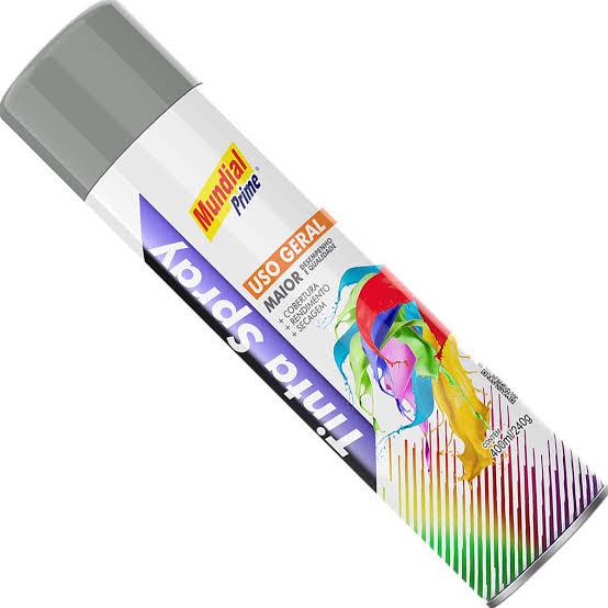 TINTA SPRAY 400ML MUNDIAL PRIME UG CINZA MEDIO - Lote: 2407002347 Validade: 13/08/2027