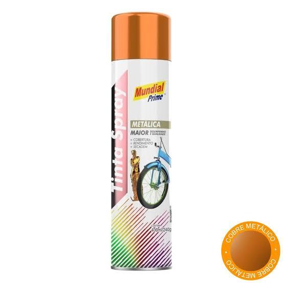 TINTA SPRAY 400ML MUNDIAL PRIME METALICA COBRE - Lote: 2410001928 Validade: 14/11/2027