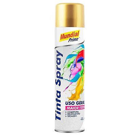 TINTA SPRAY 400ML MUNDIAL PRIME METALICA OURO - Lote: 2409000744 Validade: 17/09/2027