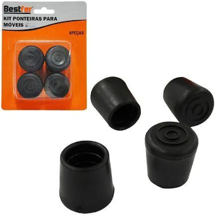 PONTEIRAS P/PES DE MOVEIS 7/8POL TPR KIT 4PCS ANTI-DERRAP