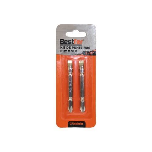 KIT PONTEIRA BITS S2 PH2 X PH2 X 100MM (02 PCS)