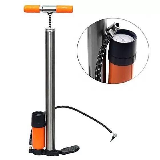 BOMBA DE BICICLETA C/MANO PUNHO METAL EMB (PE PRETO) 59CM