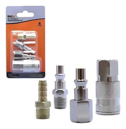 KIT 04 PCS PLUG E ACOPLADOR DE AR