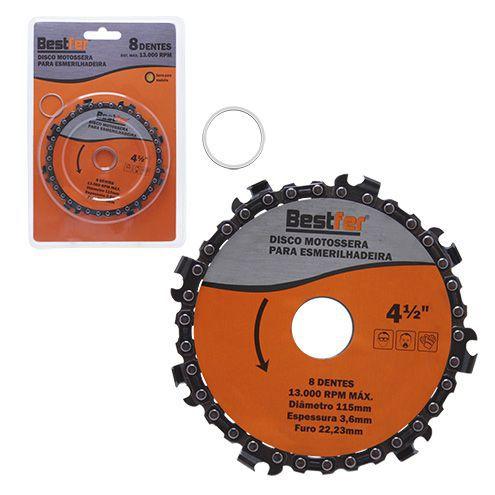 DISCO MOTOSSERA P/ESMERILHAD 8T 115X3,6X22,23MM 4 1/2POL