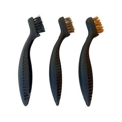KIT 3 ESCOVAS DE LIMPEZA (PRETA, PRATA, DOURADA)