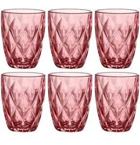 COPOS DIAMOND ROSA 280ML JG 6PÇS