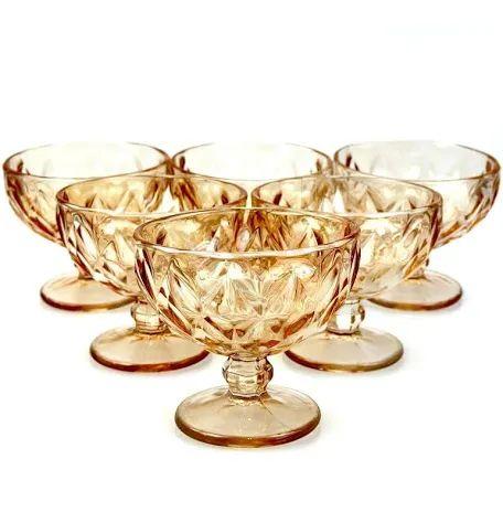 TAÇA COQUETEL DIAMANTE AMBAR 310 JG 6 PÇS