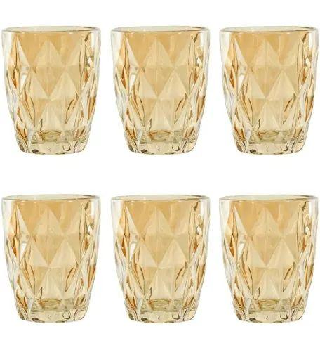 COPOS DIAMOND AMBAR 260ML JG 6 PÇS