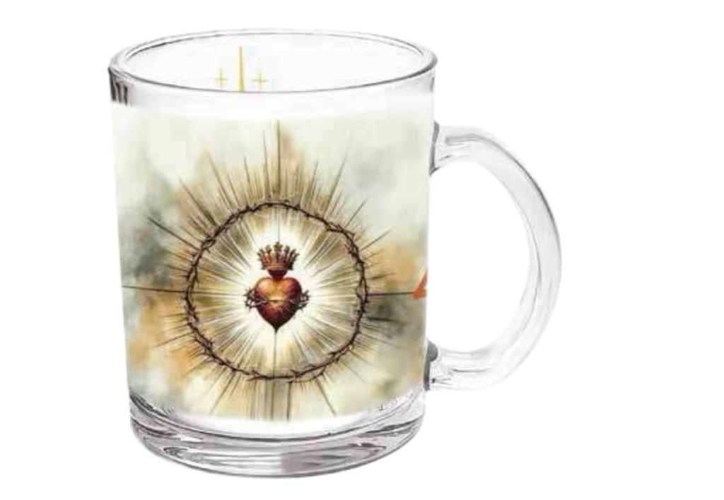 CANECA DE VIDRO  LUZ DO MUNDO  330 ML