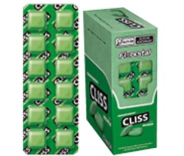 CHICLE CLISS MENTA CARTELA C/12