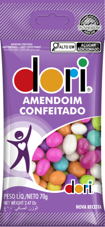AMENDOIM COLORIDO DORI 70G UND