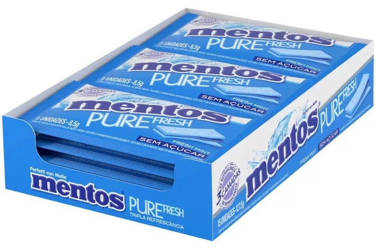 GOMA DE MASCAR MENTOS SACHE FRESH MINT DP C/15