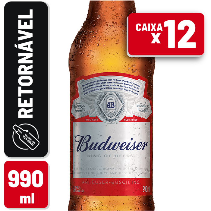 CERVEJA BUDWEISER 990ML C/12 **RETORNÁVEL**