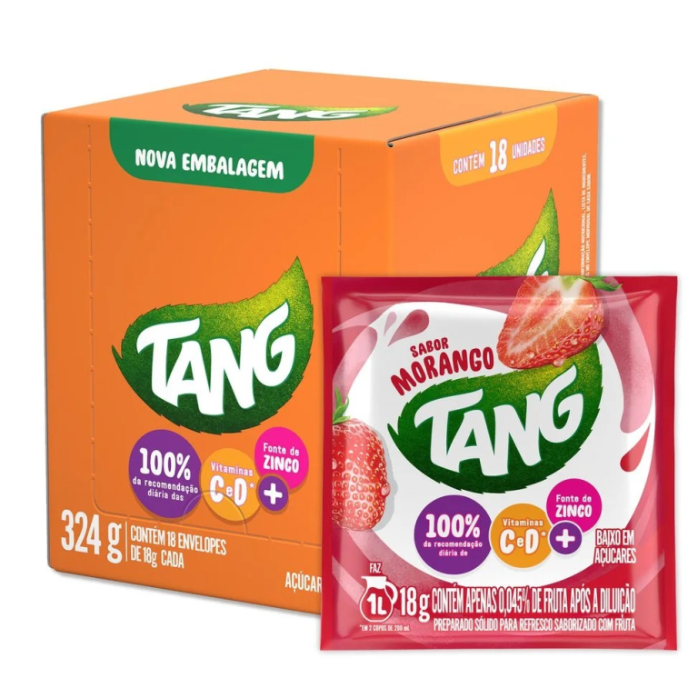 REFRESCO EM PÓ TANG MORANGO DP C/18