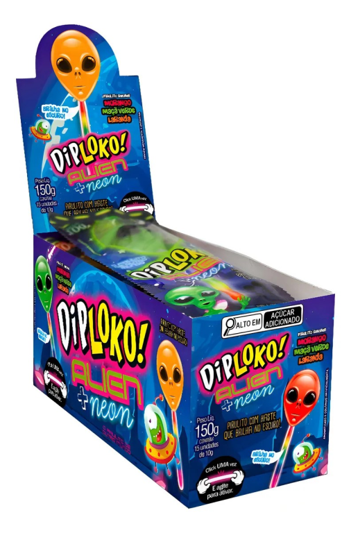 DIP LOKO NEON ALIEN SORTIDOS 15X10G