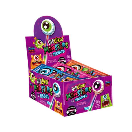 DIP LOKO NEON MONSTERS OLHO DP 15X10G
