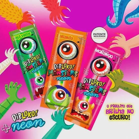 DIP LOKO NEON MONSTERS OLHO DP 15X10G