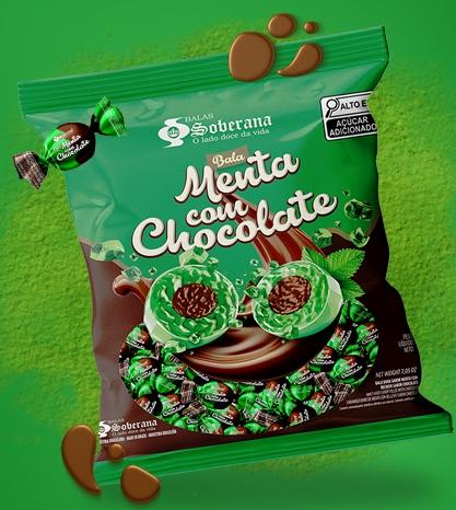 BALA SOBERANA MENTA COM CHOCOLATE 500G