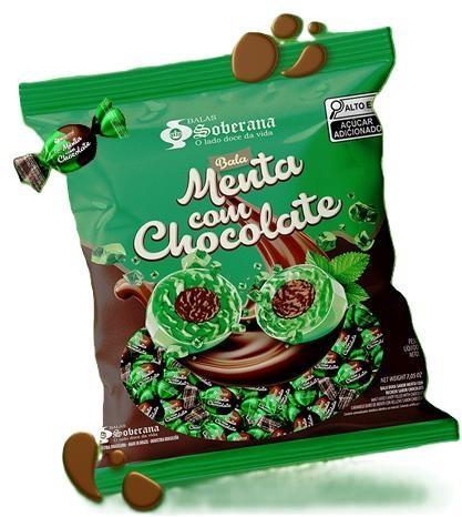 BALA SOBERANA MENTA COM CHOCOLATE 500G