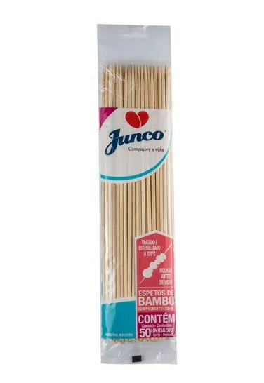 ESPETO DE BAMBU P/ CHURRASCO 25cm