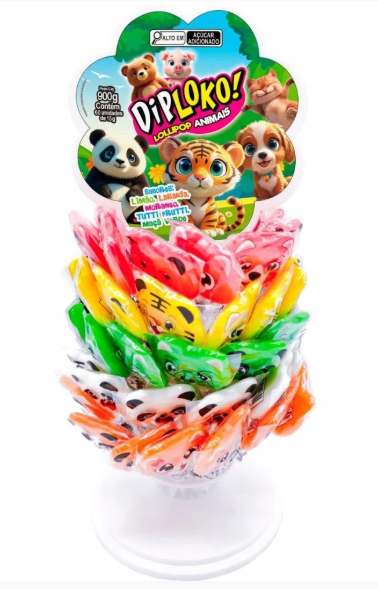 DIP LOKO LOLLIPOP ANIMAIS SORTIDOS 60X15G