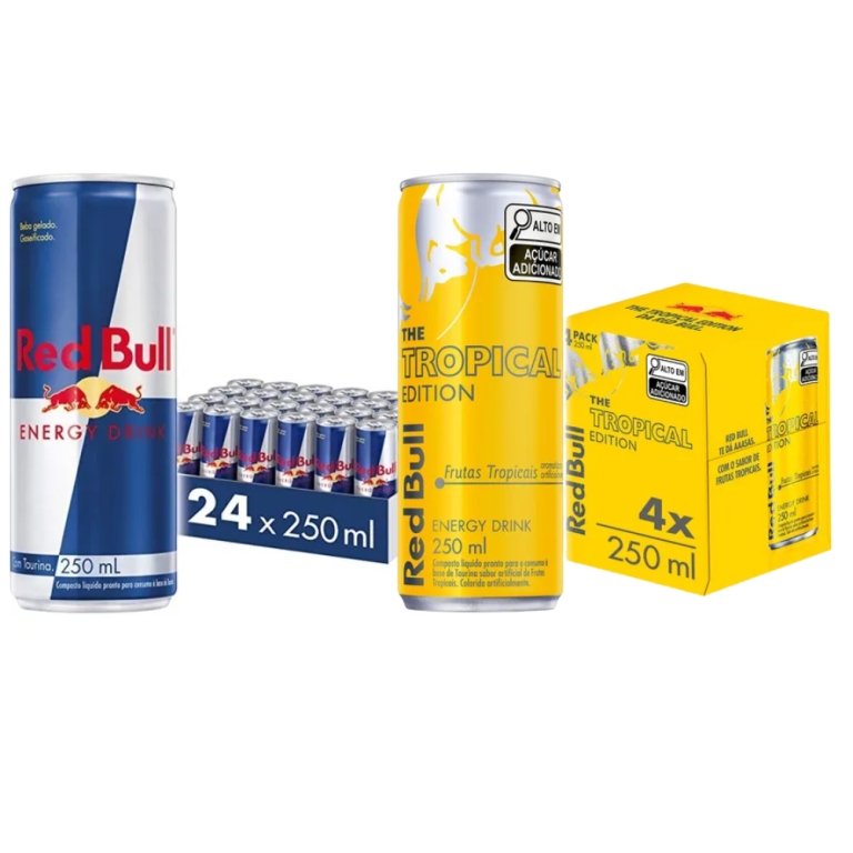 COMBO 4 RED BULL 28 LATAS 250ML - 24 TRADICIONAL 4 TROPICAL