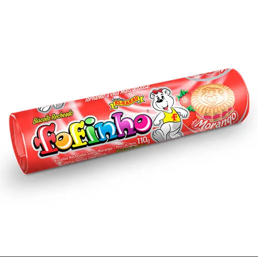 FOFINHO - BISCOITO RECHEADO MORANGO PCT 110G